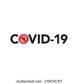 Covid-19. Pandemic Virus. Coronavirus Concept Inscription Typography Design Logo. World Health Organisation (WHO) Introduced Official Name For Coronavirus Disease Named COVID-19.