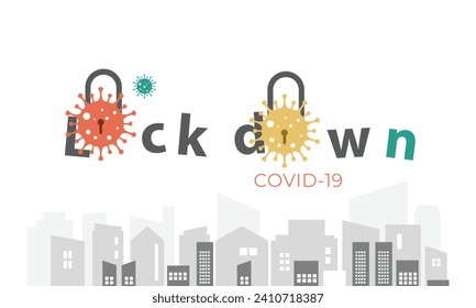 Covid-19 Pandemic world lock down. Lock down Coronavirus. vector illustration