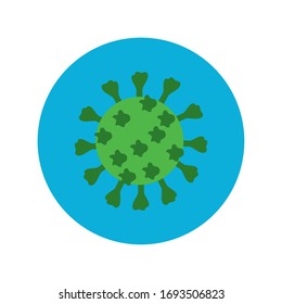covid19 particle block and flat style icon vector illustration design