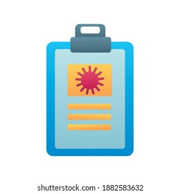 covid19 particle in clipboard line style icon vector illustration design