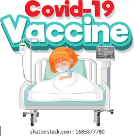 Covid-19 patient at hospital illustration