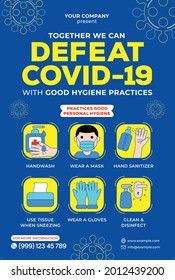 Covid-19 Poster in Flat Design Style. Coronavirus Campaign.