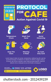 Covid-19 Poster im Flat Design Style. Coronavirus-Kampagne.