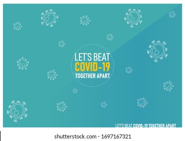 COVID-19 Poster Vector Art | Let's Beat COVID-19 Poster | Corona Virus Vector Background