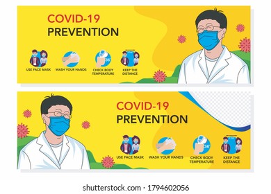 Covid19 Prevention Man Doctor Use Face Stock Vector (Royalty Free ...