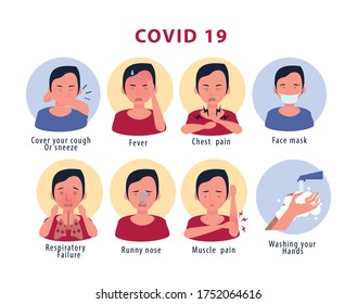 covid19 prevention methods and symptoms poster infographic vector illustration design