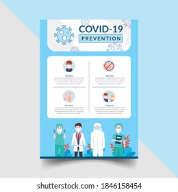 covid-19 prevention poster. coronavirus flyer template design