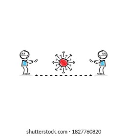 Covid-19 Prevention StickMan Figure Character