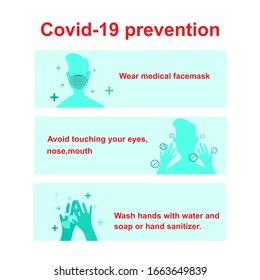 Covid19 Preventions Infographicwear Medical Face Maskavoid Stock Vector ...