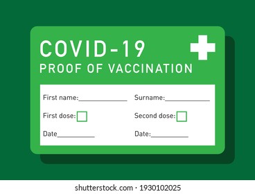 Covid-19 Proof Of Vaccination Card Vector