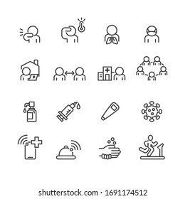 Covid-19 and Protect icons set ,Vector