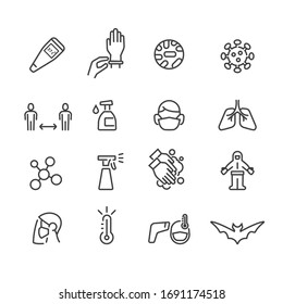 Covid-19 and Protect icons set ,Vector