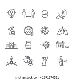 Covid-19 and Protect icons set ,Vector