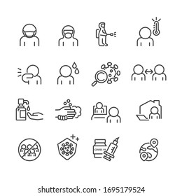 Covid-19 and Protect icons set ,Vector