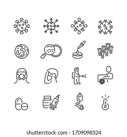 Covid-19 and Protect icons set ,Vector