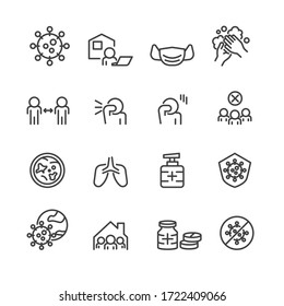 Covid-19 and Protect icons set,Vector