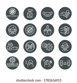 Covid19 and Protect Icons set,Vector