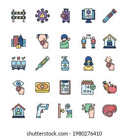 Covid-19 Protection Measures Icon Set