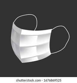 COVID-19 Protection Vector Mask on the black