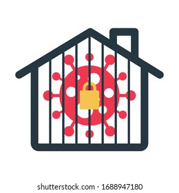 Covid-19 quarantine lockdown concept. Protect yourself and help prevent spreading the virus to others. Novel Coronavirus (2019-nCoV).Vector illustration.