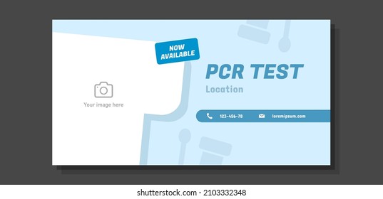 COVID-19 rapid test rectangle abstract banner set, corona virus PCR advertisement, pandemic laboratory swabbing ad, stop the spread flyer leaflet concept, isolated on background.