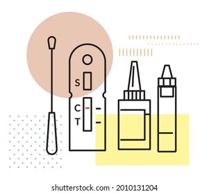 COVID-19 - Regular Rapid Lateral Flow Test Kits - Illustration as eps 10 File.