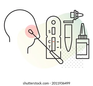 COVID-19 - Regular Rapid Lateral Flow Test Kits - Illustration as eps 10 File.