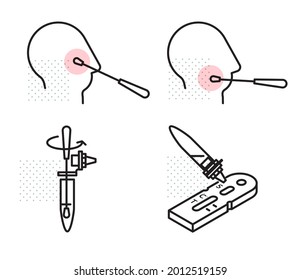 COVID-19 - Regular Rapid Lateral Flow Test Kits - Illustration as eps 10 File.