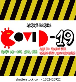 covid-19 related warnings by adopting 3W and avoiding 3C
