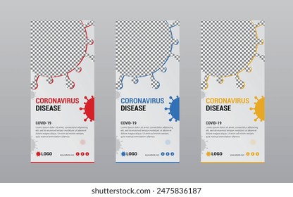 Covid19 Roll Up Banner Design Template