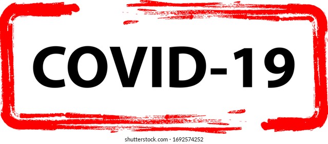 Covid-19 Rubber Stamp Isolated on White Background. Airport Check Control Concept. Vector Illustration
