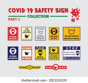 Covid-19 Safety Sign Collection (Corona virus) - Vol 1