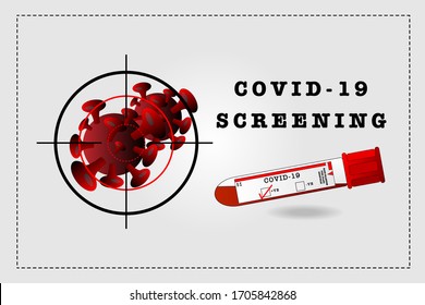 COVID-19 Screening Test Vektorillustration, COVID-19 Pandemie 2020