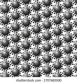 Covid-19 seamless pattern background. Corona virus wallpaper vector texture. Beautiful vibrant backdrop for posters, banners, and prints