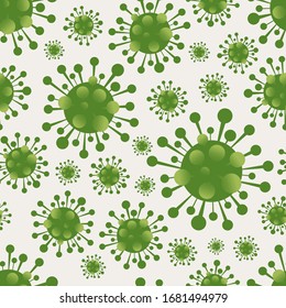 COVID-19 seamless pattern on white background