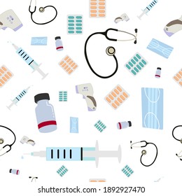 covid19 seamless pattern perfect for background or health industry