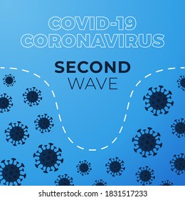 Covid-19 second wave. Graph Showing Magnitude of the Second Wave of Coronavirus Infection. Stock Vector Illustration