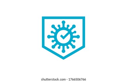 covid19 shield icon logo vector illustration