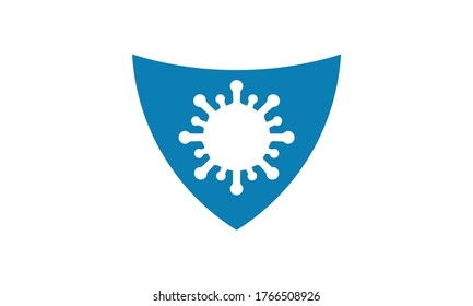 covid19 shield icon logo vector illustration