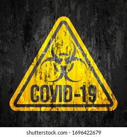 Covid-19 sign grunge texture background. Vector illustration.