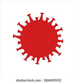 Covid-19 sign. Illustration of bacteria on white background