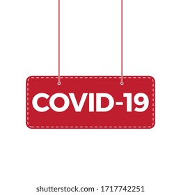 Covid-19 sign on white background
