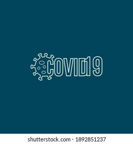 Icono del logo del coronavirus de diseño de tipografía simple Covid-19