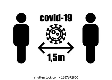 Covid-19 social distance, coronavirus personal quarantine vector isolated protective illustration.