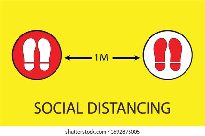 COVID-19 social distancing illustration. 1 meter social distancing flat illustration. 