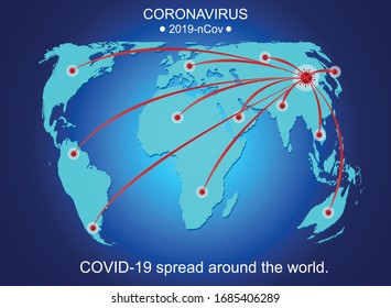 COVID-19 Spread around the world vector design l coronavirus 2019n-Cov 