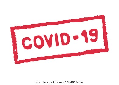 COVID-19 stamp. Coronavirus pandemic alert vector illustration.
