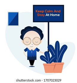 COVID-19 stay at home coronavirus concept vector illustration 