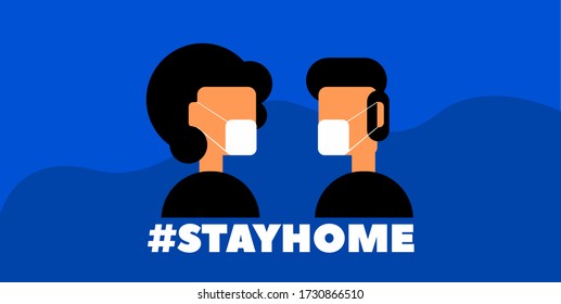 Covid-19 Stay Home Vector Illustration