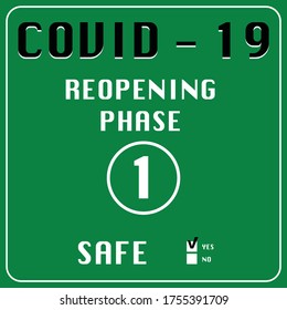 COVID-19 Sticker Safe Reopening Phase 1